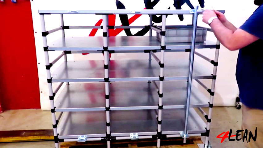 Lean Manufacturing - 4Lean - Box Straight Plate Rack Workstation