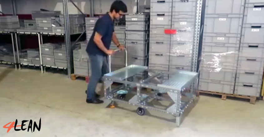 LeanManufacturing-4Lean-Mizusumashi- Modular - Container Tall Wagon