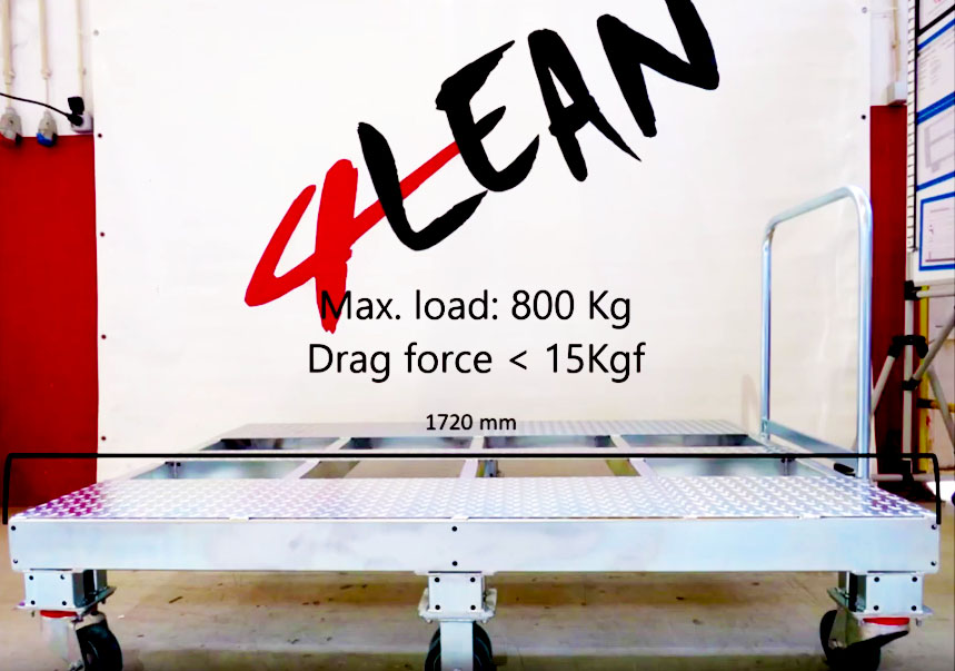 Lean Manufacturing - 4Lean - Container Liftable Plate Wagon Mizusumashi